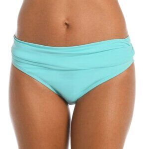 La Blanca Island Goddess Shirred Band Hipster Bottom in Turquoise -16